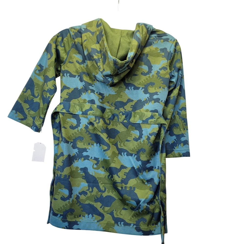 NEW Andy & Evan Boys Green Dinosaur Print‎ Hooded Fleece Bath Robe Size S 5/6 - Picture 8 of 8